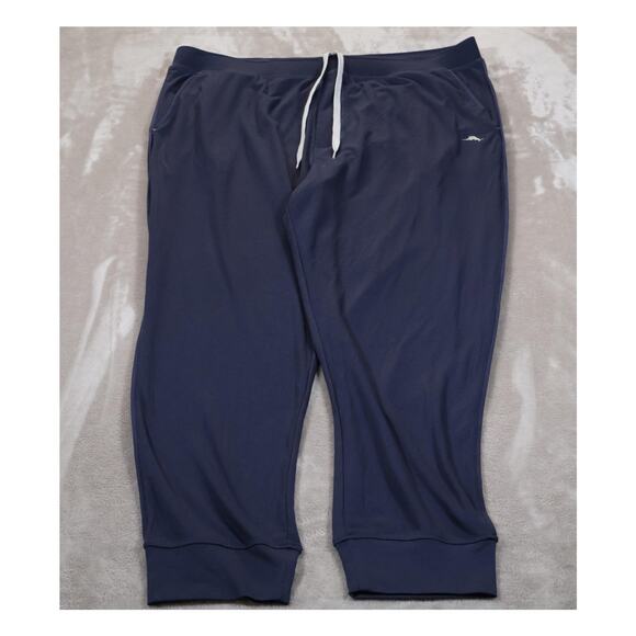 Tommy Bahama Pants Mens XL Navy Blue Lounge Joggers Drawstring Polyester Blend - Picture 1 of 10